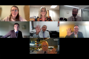 Members of the Student Q&A panel waving in the Zoom webinar